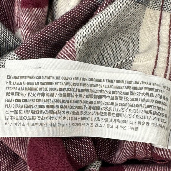 Hollister Men's Size Medium Shirt Button Up Long Sleeve Plaid Red Gray Preowned - Picture 6 of 14